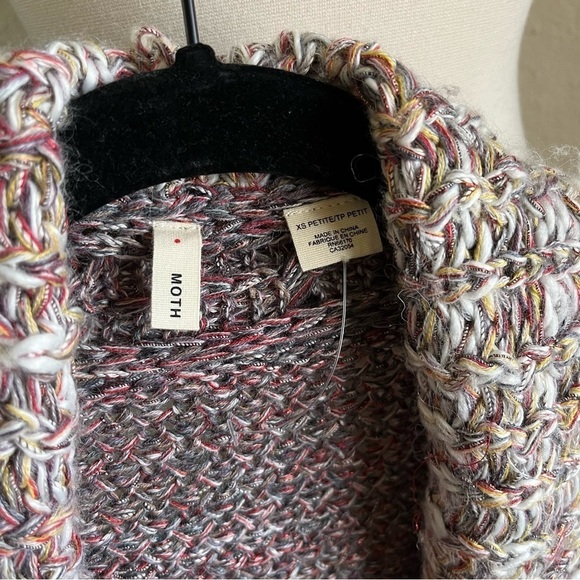 Anthropologie Moth Woodhouse Knot Chunky Knit Cardigan Sweater Size XS Petite - Picture 6 of 9